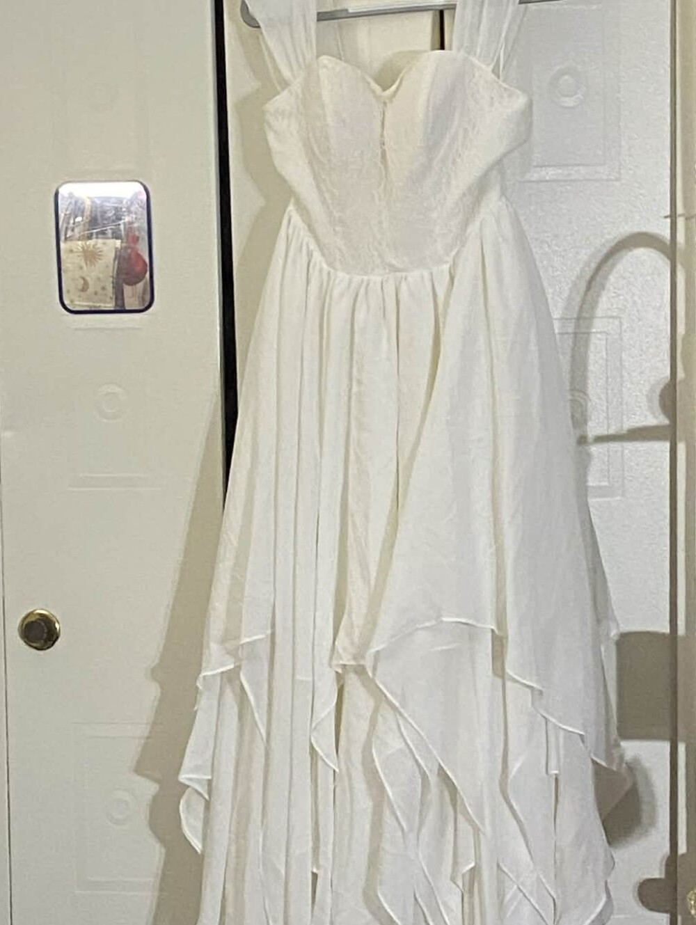 Hebeos Ivory Layered Chiffon Gown
